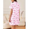 Ekouaer Nightgowns for Women Button Down Sleep Shirt Short Sleeve NightShirts Boyfriend Sleepdress Soft Pajama Dress(Pink Floral)