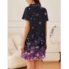 Ekouaer Nightgowns for Women Button Down Sleep Shirt Short Sleeve NightShirts Boyfriend Sleepdress Soft Pajama Dress(Pink Flower)