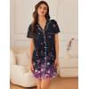 Ekouaer Nightgowns for Women Button Down Sleep Shirt Short Sleeve NightShirts Boyfriend Sleepdress Soft Pajama Dress(Pink Flower)