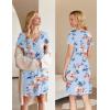 Ekouaer Nursing Nightgown Delivery and Labor Gown for Hospital Short Sleeve Maternity Breastfeeding Dress(Blue Floral)