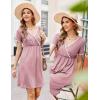 Ekouaer Nursing Nightgown Delivery and Labor Gown for Hospital Short Sleeve Maternity Breastfeeding Dress(Dusty Rose)