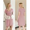Ekouaer Nursing Nightgown Delivery and Labor Gown for Hospital Short Sleeve Maternity Breastfeeding Dress(Dusty Rose)