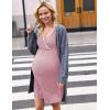 Ekouaer Nursing Nightgown Delivery and Labor Gown for Hospital Short Sleeve Maternity Breastfeeding Dress(Dusty Rose)