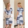 Ekouaer Nursing Nightgown Delivery and Labor Gown for Hospital Short Sleeve Maternity Breastfeeding Dress(Grey White Floral)