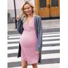 Ekouaer Nursing Nightgown Delivery and Labor Gown for Hospital Short Sleeve Maternity Breastfeeding Dress(Misty Rose)