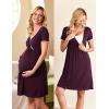 Ekouaer Nursing Nightgown Delivery and Labor Gown for Hospital Short Sleeve Maternity Breastfeeding Dress(Rosewood)