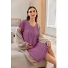 Ekouaer Nursing Nightgown Labor and Delivery Gown Hospital Breastfeeding Dress for Women Short Sleeve Maternity Sleepwear(Maroon)