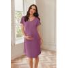 Ekouaer Nursing Nightgown Labor and Delivery Gown Hospital Breastfeeding Dress for Women Short Sleeve Maternity Sleepwear(Maroon)