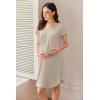 Ekouaer Nursing Nightgown Labor and Delivery Gown Hospital Breastfeeding Dress for Women Short Sleeve Maternity Sleepwear(Moon Gray)
