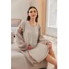 Ekouaer Nursing Nightgown Labor and Delivery Gown Hospital Breastfeeding Dress for Women Short Sleeve Maternity Sleepwear(Moon Gray)