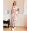 Ekouaer Silk Pajamas for Womens 2 Piece Satin Pjs Set Soft Button Down Sleepwear Long Pants with Pockets