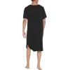 Ekouaer Sleepwear Men’s Nightshirt Short Sleeve Pajamas Comfy Big & Tall Henley Sleep Shirt M-XXXL(Black)