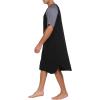 Ekouaer Sleepwear Men’s Nightshirt Short Sleeve Pajamas Comfy Big & Tall Henley Sleep Shirt M-XXXL(Black With Light Grey)