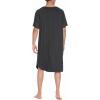 Ekouaer Sleepwear Men’s Nightshirt Short Sleeve Pajamas Comfy Big & Tall Henley Sleep Shirt M-XXXL(Dark Grey)