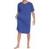 Ekouaer Sleepwear Men’s Nightshirt Short Sleeve Pajamas Comfy Big & Tall Henley Sleep Shirt M-XXXL(Navy Blue)