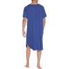 Ekouaer Sleepwear Men’s Nightshirt Short Sleeve Pajamas Comfy Big & Tall Henley Sleep Shirt M-XXXL(Navy Blue)