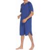 Ekouaer Sleepwear Men’s Nightshirt Short Sleeve Pajamas Comfy Big & Tall Henley Sleep Shirt M-XXXL(Navy Blue)