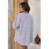 Ekouaer Waffle Knit Lounge Sets for Women Short Sleeve Pajamas Button Down Pjs Oversized Loungewear Shorts Set(Purple Dye)