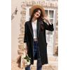 Ekouaer Women Robes Shawl Collar Bathrobe Short Kimono Robe Soft Knit Bathrobes Ladies Sleepwear with Pockets Black XX-Large