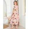 Ekouaer Women Robes Zipper Front Short Sleeve Nightgown Full Length Housecoat with Pockets Loungewear