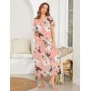 Ekouaer Women Robes Zipper Front Short Sleeve Nightgown Full Length Housecoat with Pockets Loungewear