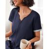Ekouaer Women Zipper Robe Waffle Short Sleeve Bathrobes Lightweight Knee Length Housecoat with Pockets S-3XL(Deep Navy Waffle)