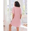 Ekouaer Women Zipper Robes Knit Short Bathrobe Lightweight House Coat with Pockets Soft Nightgown(Pink)