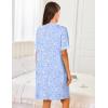 Ekouaer Women Zipper Robes Short Sleeves Housecoat Lightweight Bathrobes Zip Up Robe Casual Nightgown with Pockets S-2XL(Blue Grid Floral)