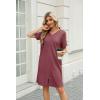 Ekouaer Women Zipper Robes Waffle Short Bathrobe Lightweight House Coat with Pockets Soft Nightgown S-3XL(Mauve)