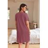 Ekouaer Women Zipper Robes Waffle Short Bathrobe Lightweight House Coat with Pockets Soft Nightgown S-3XL(Mauve)