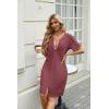 Ekouaer Women Zipper Robes Waffle Short Bathrobe Lightweight House Coat with Pockets Soft Nightgown S-3XL(Mauve)