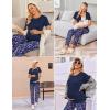 Ekouaer Women’s Maternity Nursing Pajamas Sets Breastfeeding Printed Sleepwear Short Sleeve 2 Pcs Henley Top and Pants Set(Navy Blue Print)