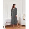Ekouaer Womens Nightgown Long Loungewear V Neck Nightshirt Sleepwear Full Length Sleepshirt with Pockets(Black White Striped)