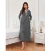 Ekouaer Womens Nightgown Long Loungewear V Neck Nightshirt Sleepwear Full Length Sleepshirt with Pockets(Black White Striped)