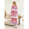 Ekouaer Womens Nightgown Long Loungewear V Neck Nightshirt Sleepwear Full Length Sleepshirt with Pockets(Red Cashews)