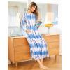 Ekouaer Women’s Nightshirt Long Sleeve Nightgown Round Neck Sleepwear Full Length Pajama Dress with Pockets Loungewear S-XXL(A-blue Strip Print)