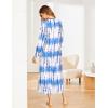 Ekouaer Women’s Nightshirt Long Sleeve Nightgown Round Neck Sleepwear Full Length Pajama Dress with Pockets Loungewear S-XXL(A-blue Strip Print)