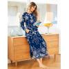 Ekouaer Women’s Nightshirt Long Sleeve Nightgown Round Neck Sleepwear Full Length Pajama Dress with Pockets Loungewear S-XXL(Navy Blue Flower)