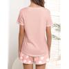 Ekouaer Women’s Pajamas Sets Short Sleeve Lounge Sets Sleepwear Casual Two Piece Pjs With Pockets(A-white Heart)