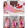 Ekouaer Women’s Satin Robe Valentines Lingerie for Women Kimono Bathrobe Short Ruffle Belted Robes Bridesmaids Sleepwear(Leopard Heart)
