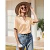 Ekouaer Womens Silk Pajama Sets Short Sleeve Button Down Shirt with Long Pants Soft Sleepwear Satin Pjs Lounge Set S-XXL(Khaki)