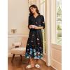 Ekouaer Women’s Zipper Robe 3/4 Sleeves Housecoat Full Length Nightgown Soft Loungewear Robe with Pockets S-3XL(Butterfly Floral)