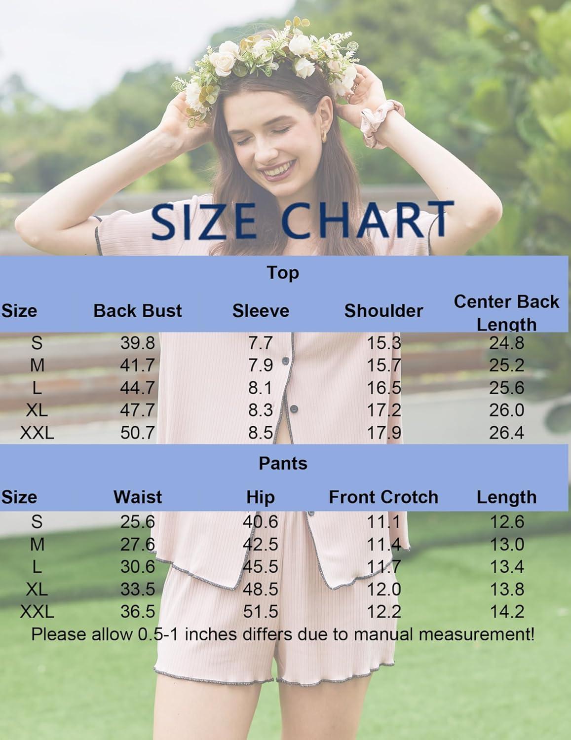 imageEkouaer Womens Ribbed Button Down Pajamas Sets 2 Piece Short Sleeve Shorts Pjs Knit Lounge SetsKhaki