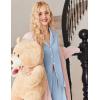 Ekouaer Button Up Pajamas Set for Women Short Sleeve Ribbed Knit Sleepwear 2 Piece Pjs Shorts Set(Blue)