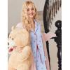 Ekouaer Button Up Pajamas Set for Women Short Sleeve Ribbed Knit Sleepwear 2 Piece Pjs Shorts Set(Blue-cherries)