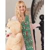 Ekouaer Button Up Pajamas Set for Women Short Sleeve Ribbed Knit Sleepwear 2 Piece Pjs Shorts Set(Christmas Green)
