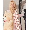 Ekouaer Button Up Pajamas Set for Women Short Sleeve Ribbed Knit Sleepwear 2 Piece Pjs Shorts Set(Christmas Teddy)