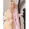 Ekouaer Button Up Pajamas Set for Women Short Sleeve Ribbed Knit Sleepwear 2 Piece Pjs Shorts Set(Flamingos)