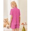 Ekouaer Button Up Pajamas Set for Women Short Sleeve Ribbed Knit Sleepwear 2 Piece Pjs Shorts Set(Hot Pink Leopard)