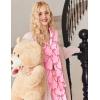 Ekouaer Button Up Pajamas Set for Women Short Sleeve Ribbed Knit Sleepwear 2 Piece Pjs Shorts Set(Pink-bow Tie)